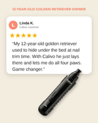 Black - Calivo customer review from Linda K., 12-year-old golden retriever owner