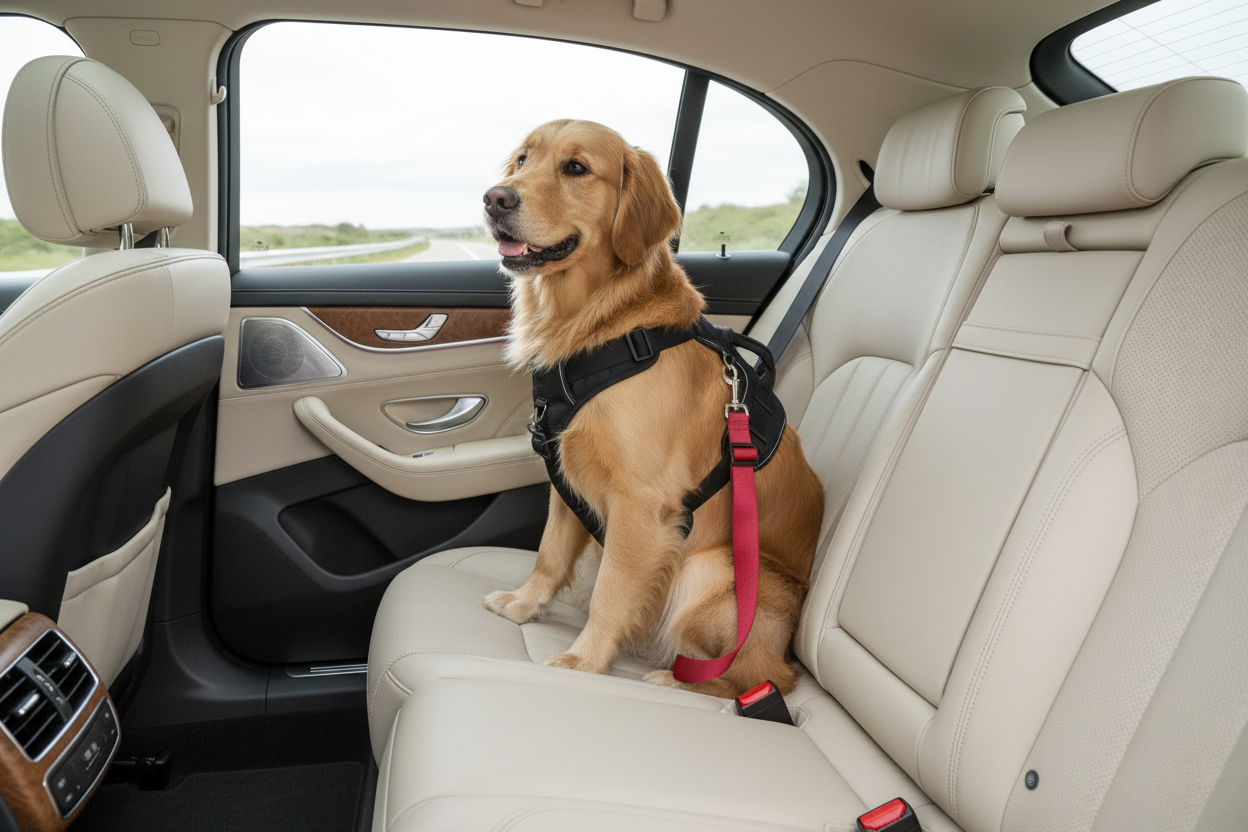 Calivo Safety Seat Belt for dogs - adjustable car harness, main product photo
