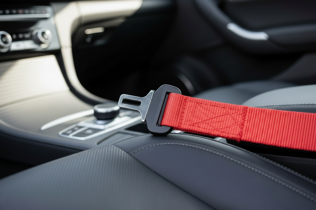 Calivo Safety Seat Belt shown in multiple color options