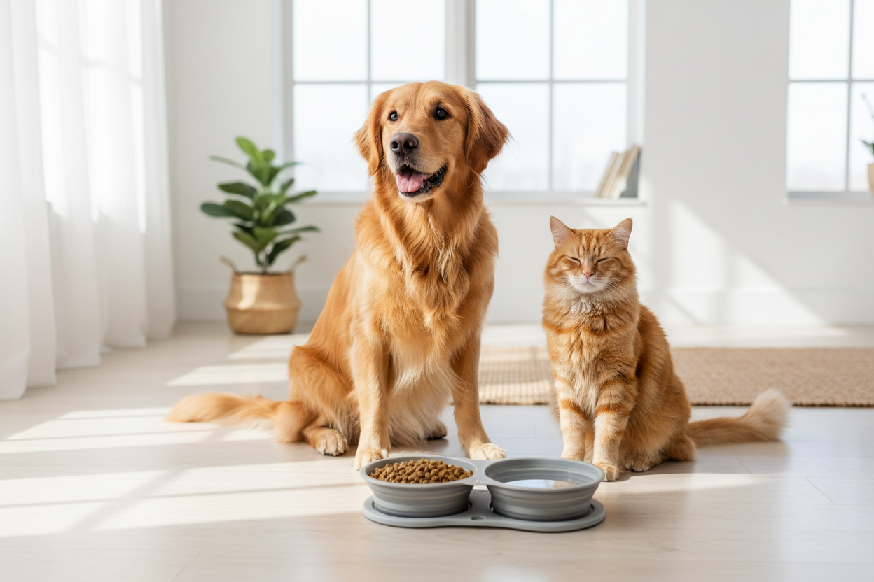 Calivo Travel Bowl - Foldable Double Pet Bowl
