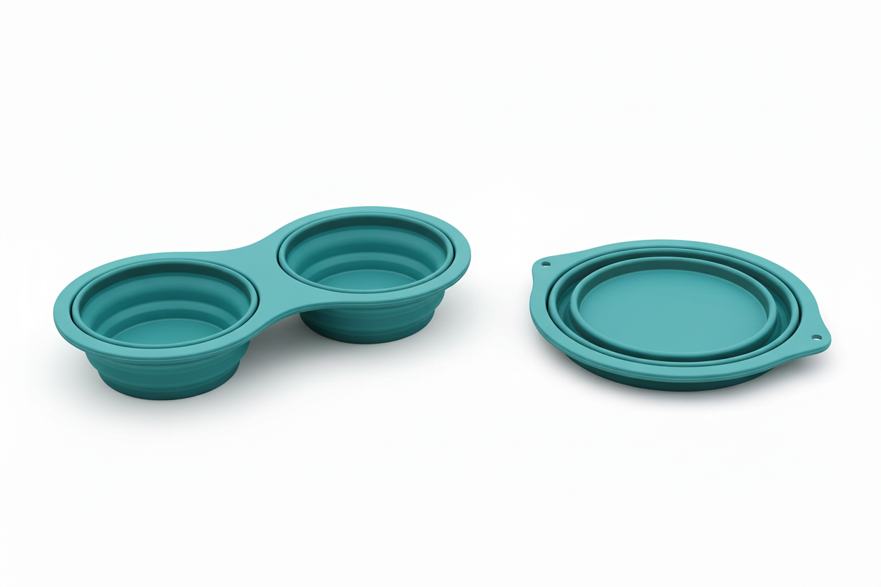 Calivo Travel Bowl - Foldable Double Pet Bowl