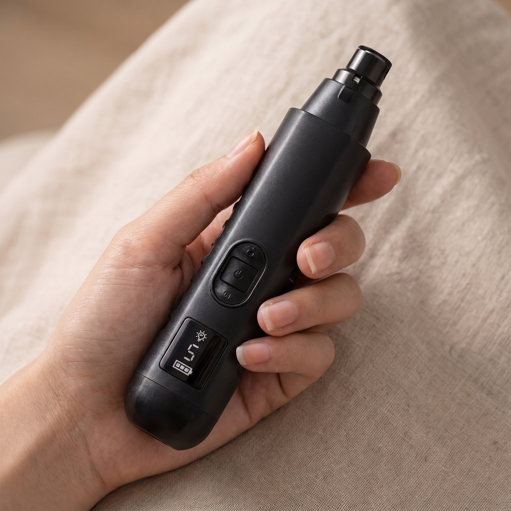Calivo Quiet Paws nail grinder with grinding head attachments