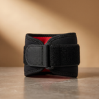 Close-up of the SteadyStep Red Light Therapy Wrap's strap and closure hardware