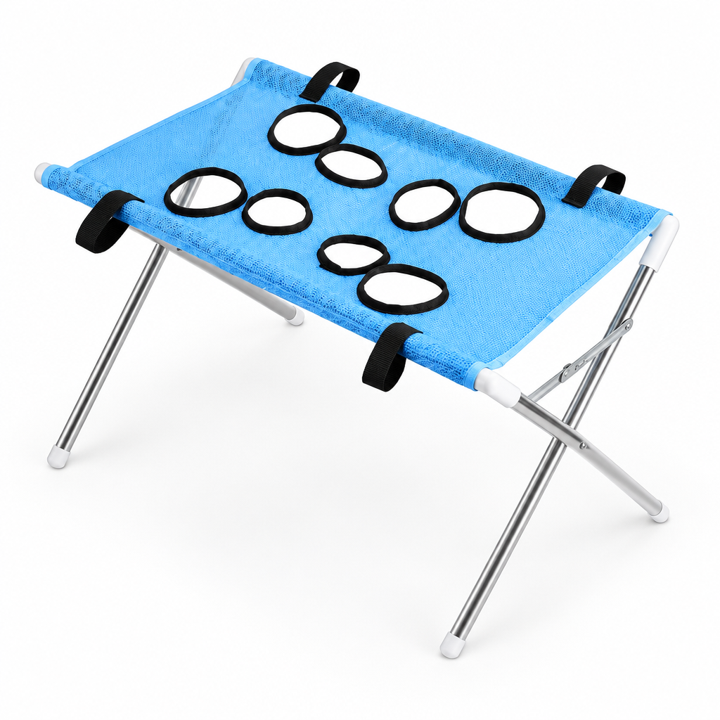 Blue stand - foldable mesh pet grooming stand in blue