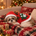 Shih tzu wearing the Santa Tree Hoodie