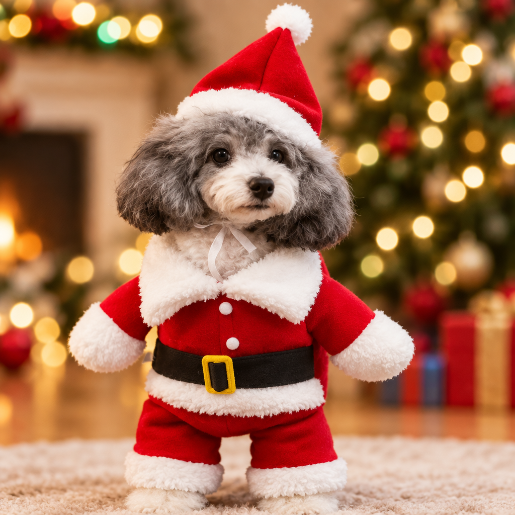 Close-up of the Santa Suit collar, belt and buckle
