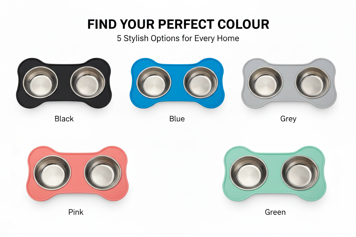 Pets Bowl for Food and Drink Double Bowls Stainless Steel Non Slip for Pets